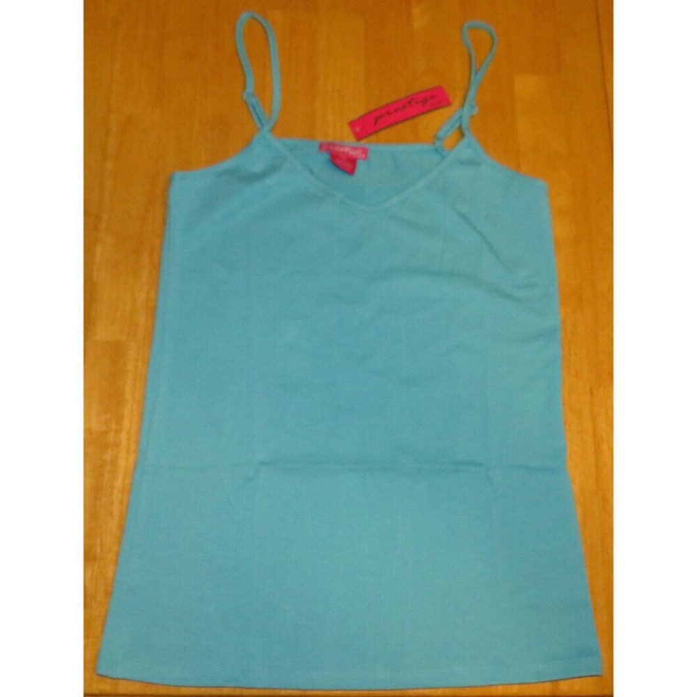 Prestige Edge Women's Turquoise Cotton Blend Tank Top Size Large